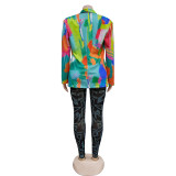 Fashion Print Long Sleeve Blazer  BY-6557