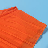 Solid Color Sling Pleated Two Piece Skirts Set  NY-2753