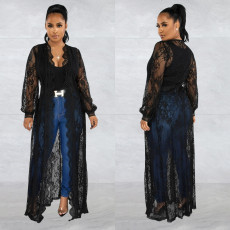 Wave Lace Long Sleeve Loose Cardigan BY-6532