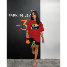 Letter Print Loose Two Piece Shorts Set HGL-9009041