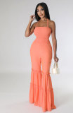 Casual Fashion Solid Halter Jumpsuit XHXF-8671