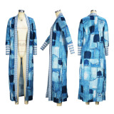 Fashion Print Long Sleeve Long Cardigan XHSY-19611