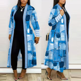 Fashion Print Long Sleeve Long Cardigan XHSY-19611