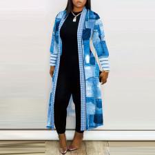 Fashion Print Long Sleeve Long Cardigan XHSY-19611