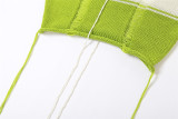 Fashion Knit Contrast Color Top Short Skirt Two Piece Set XEF- W23S29009