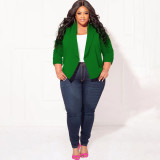 Plus Size Simple Long Sleeve Blazer NNWF-7905