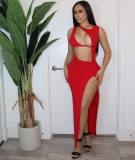 Sexy Solid Color Irregular Nightclub Dress LSL-0010