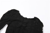 Long Sleeve Mesh Sexy Nightclub Dress DLSF-W22D13770