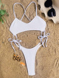 Solid Color Backless Bandage One Piece Swiimsuit CASF-6595