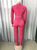 Fashion Long Sleeve Woolen Knit Jumpsuit OSM-4402