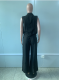 Plus Size Loose Sleeveless Top Pants Two Piece Set MK-3182