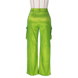 Solid Color Multi-Pocket Casual Pants ZSD-0617