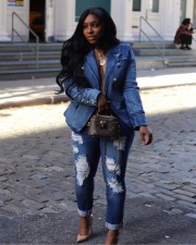 Fashion Double Breasted Denim Jacket Coats ZSD-0614