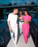 Sexy Knits See Through Nightclub Two Piece Skirts Set ZSD-Z0289