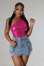 Fashion Pocket Slim Denim MIni Skirt LX-3555