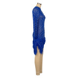 Hot Drilling Sexy Mesh Hollow Out Bodycon Dress AIL-230