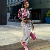 Fashion Print Cardigan Baseball Jacket Coat FSXF-529