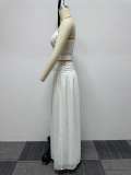 Plus Size Solid See Through Single Shoulder Maxi Dress  NY-10593