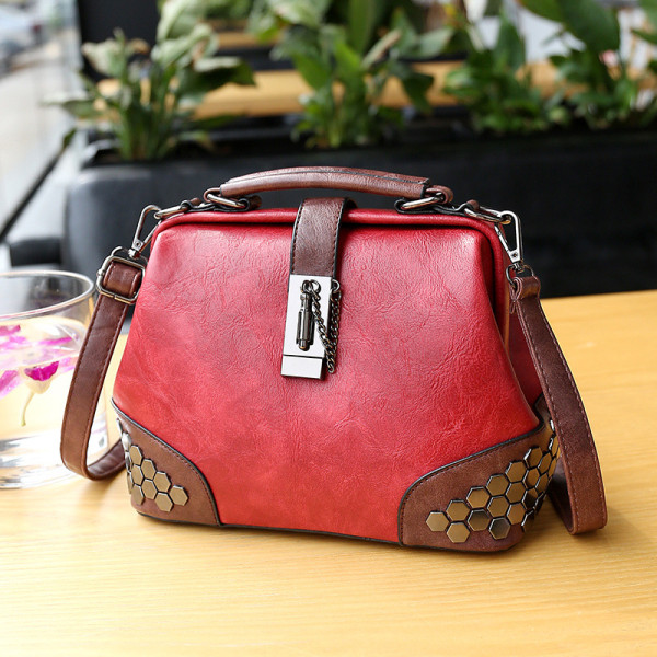 Retro Lock Rivet Shoulder Crossbody Bag HCFB-392014