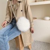 Pearl Chain Tote Shoulder Crossbody Fur Bag HCFB-156121
