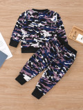 Kids Boy Camouflage Print Sweatshirts Two Piece Pants Set GYMF-120