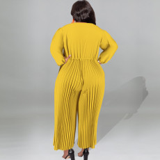 Plus Size Solid Color Single Shoulder Jumpsuit GDAM-218301