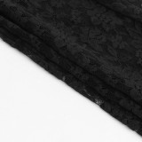 Lace Printed See Through Hollow Out Jumpsuit FL-23515