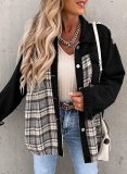 Denim Long Sleeve Plaid Shirt Jacket GOFY-W220239