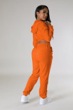 Velvet Solid Color Hooded Two Piece Pants Set YD-8782-B12