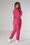 Velvet Solid Color Hooded Two Piece Pants Set YD-8782-B12