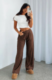 Solid Color Loose Straight Pant MZ-2814