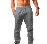 Men Plus Size Solid Color Sport Drawstring Pant GXWF-3396