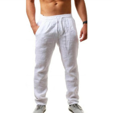 Men Plus Size Solid Color Sport Drawstring Pant GXWF-3396