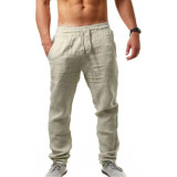 Men Plus Size Solid Color Sport Drawstring Pant GXWF-3396