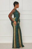 Fashion Print Long Sleeve Straight Jumpsuit XHXF-8684