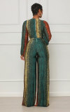 Fashion Print Long Sleeve Straight Jumpsuit XHXF-8684
