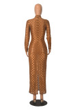 Fashion Long Sleeve Hollow Out Evening Dress MZ-2815