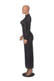 Fashion Long Sleeve Hollow Out Evening Dress MZ-2815