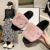 Pearl Home Furry Flat Slippers ZFLX-FL-73