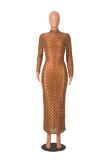 Fashion Long Sleeve Hollow Out Evening Dress MZ-2815