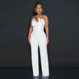 Fashion Solid Single Shoulder Jumpsuit CYA-900781