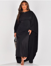 Solid Color Flare Sleeve Loose Maxi Dress LS-0401
