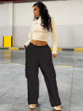 Loose Drawstring Solid Color Sport Pants LM-8373