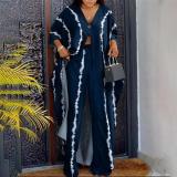 Printed Pullover Poncho Loose Pants Two Piece Set LSD-5456