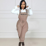 Loose Fashion Drawstring Jumpsuit Back Pants TK-6305