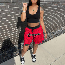 Sexy Tank Top Printed Basketball Pants Two Piece Set GYZY-8842