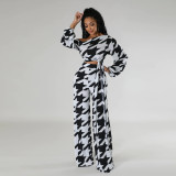 Plus Size Print Bandage Tops And Pants 2 Piece Set NY-10649