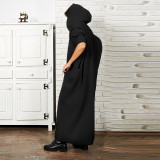 Padded Hooded Sweatshirt Maxi Dress MUE-8002
