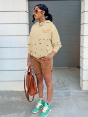 Long Sleeve Hooded Printed Sweatshirt YIBF-60187