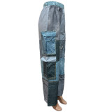 Fashion Color Blocking Loose Pants QYXZ-9154